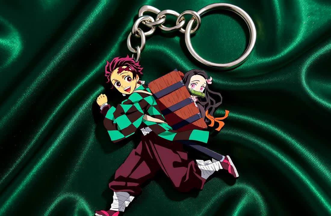 Tanjiro & Nezuko Running Keychain – Demon Slayer